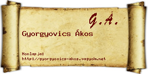 Gyorgyovics Ákos névjegykártya